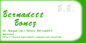 bernadett boncz business card